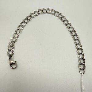 7.5" Double Cuban chain link bracelet in solid sterling silver, marked ROC!